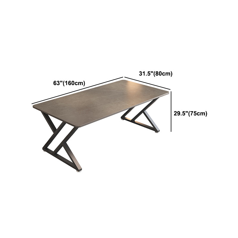 Industrial Rectangular Writing Desk Sintered Stone Office Desk for Study