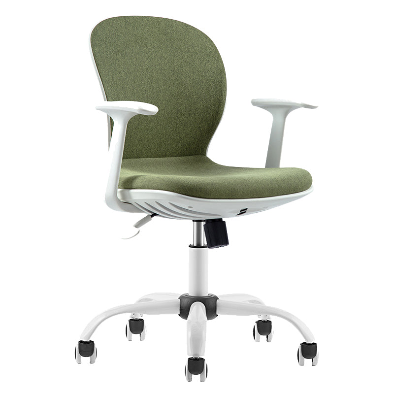Mid Back Conference Chair Steel Frame Upholstered Chair with Caster Wheels