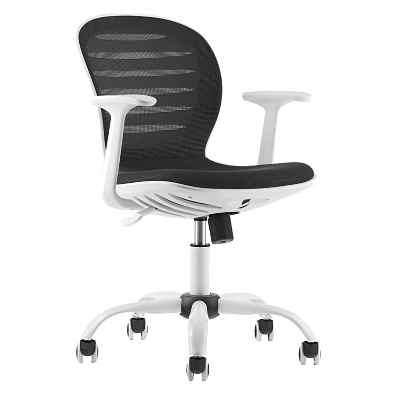 Mid Back Conference Chair Steel Frame Upholstered Chair with Caster Wheels