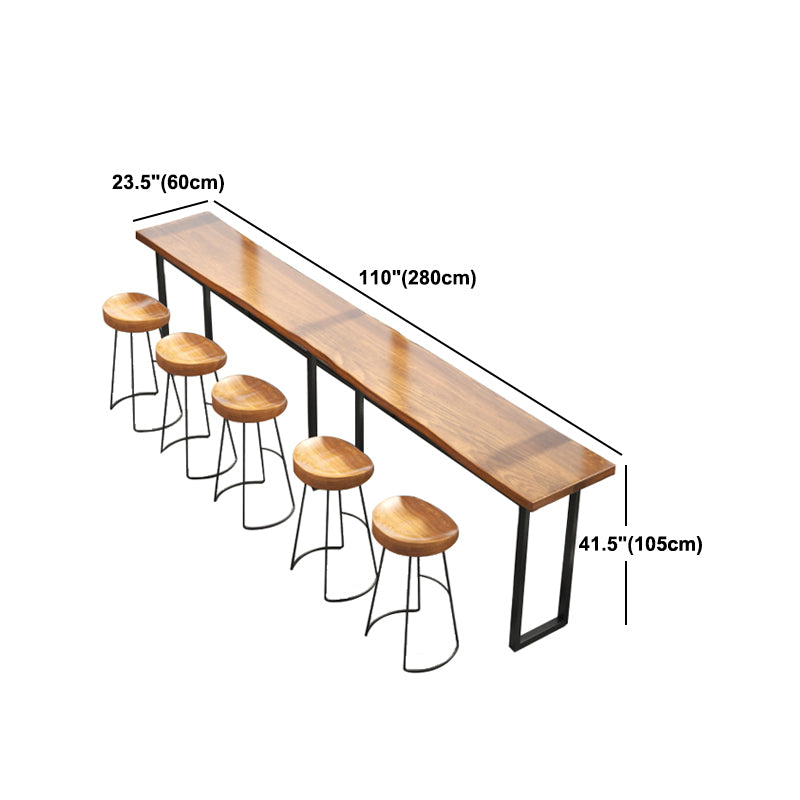 Pine Wood Bar Dining Table Modern Rectangle Bar Table for Dining Room Balcony