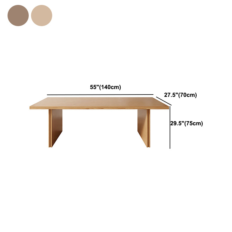 Modern Pine Solid Wood Dinner Table Rectangle Double Pedestal Dining Table