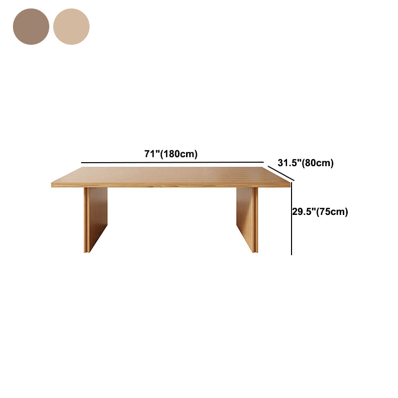 Modern Pine Solid Wood Dinner Table Rectangle Double Pedestal Dining Table