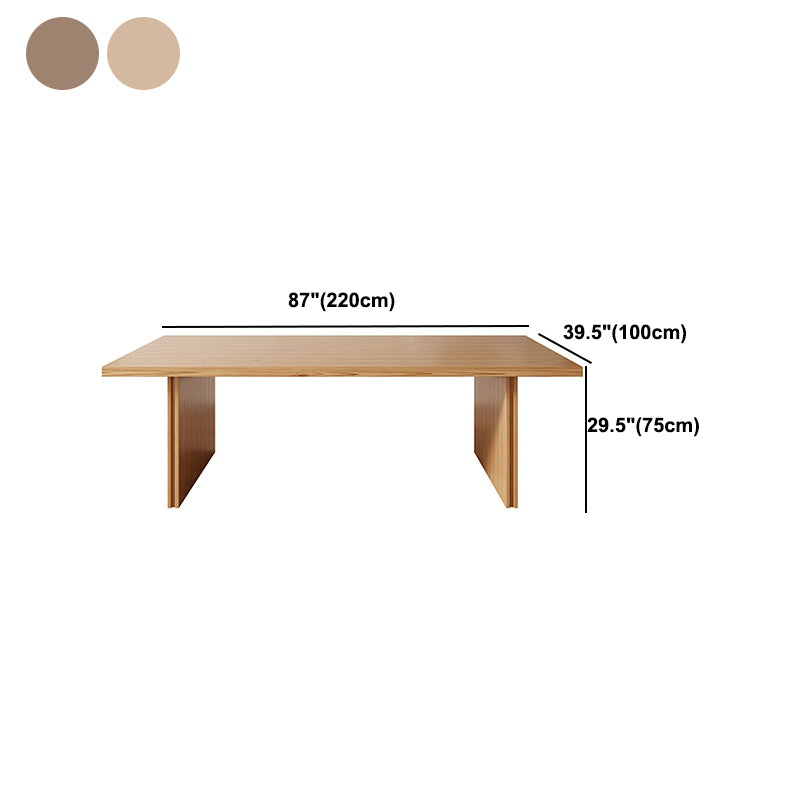 Modern Pine Solid Wood Dinner Table Rectangle Double Pedestal Dining Table