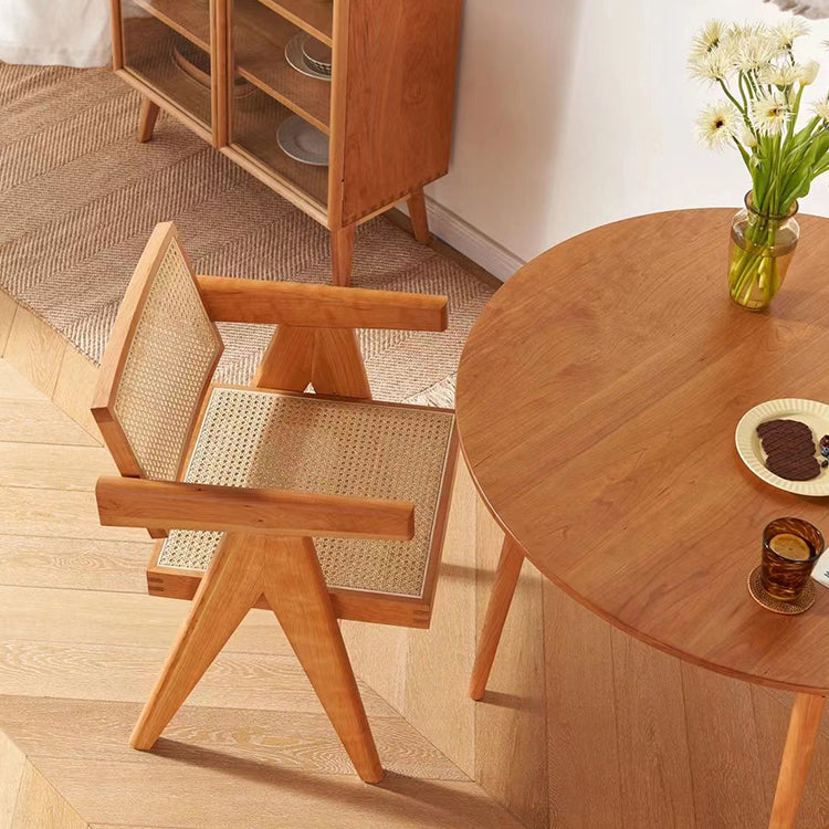 Modern Dining Room Side Chairs Wooden Arm Open Back Chair for Kitchen