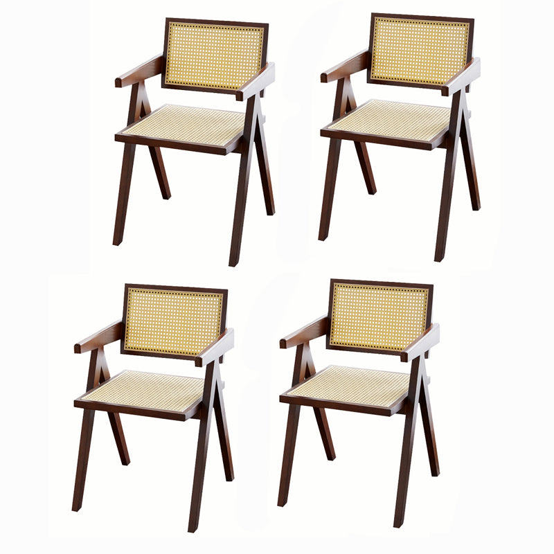 Modern Dining Room Side Chairs Wooden Arm Open Back Chair for Kitchen