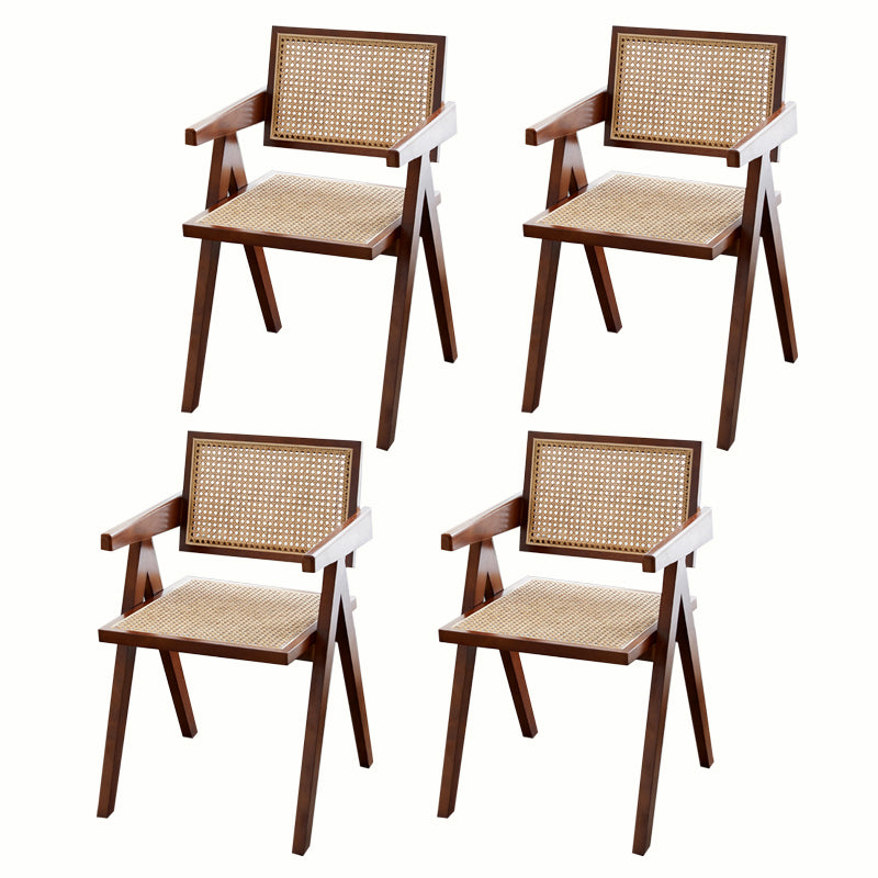 Modern Dining Room Side Chairs Wooden Arm Open Back Chair for Kitchen