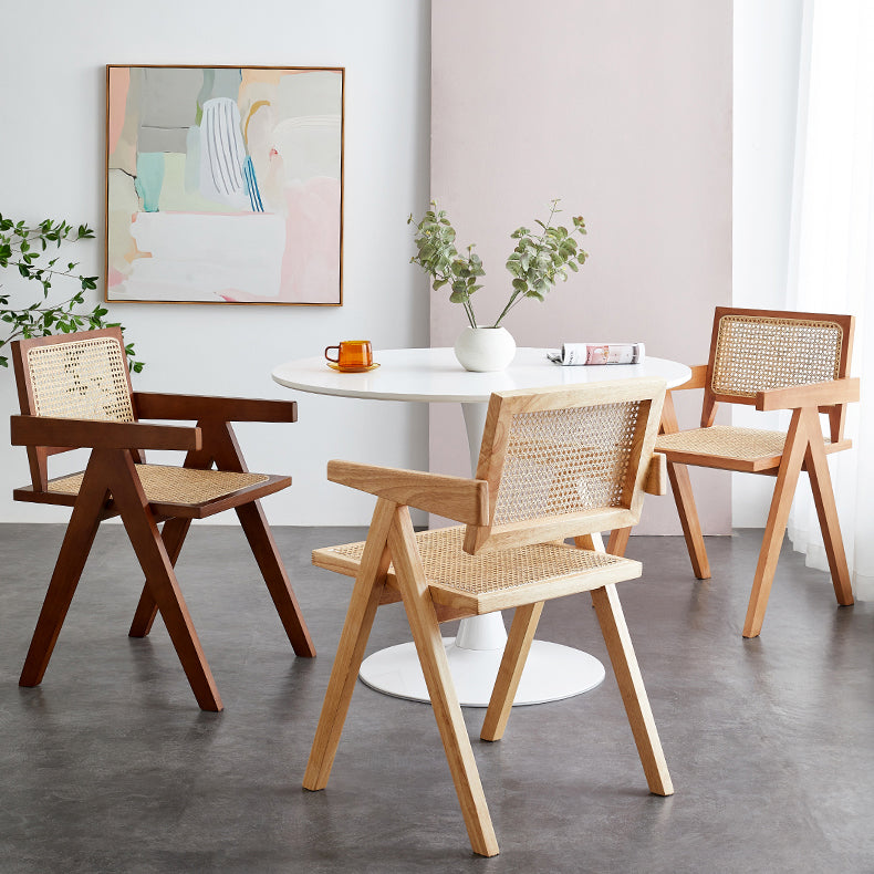 Modern Dining Room Side Chairs Wooden Arm Open Back Chair for Kitchen