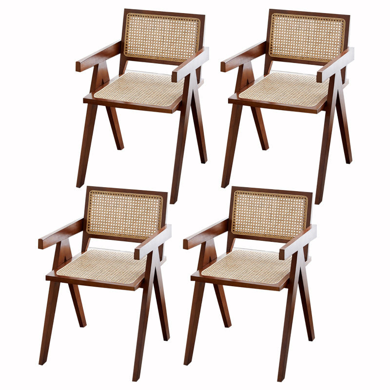 Modern Dining Room Side Chairs Wooden Arm Open Back Chair for Kitchen