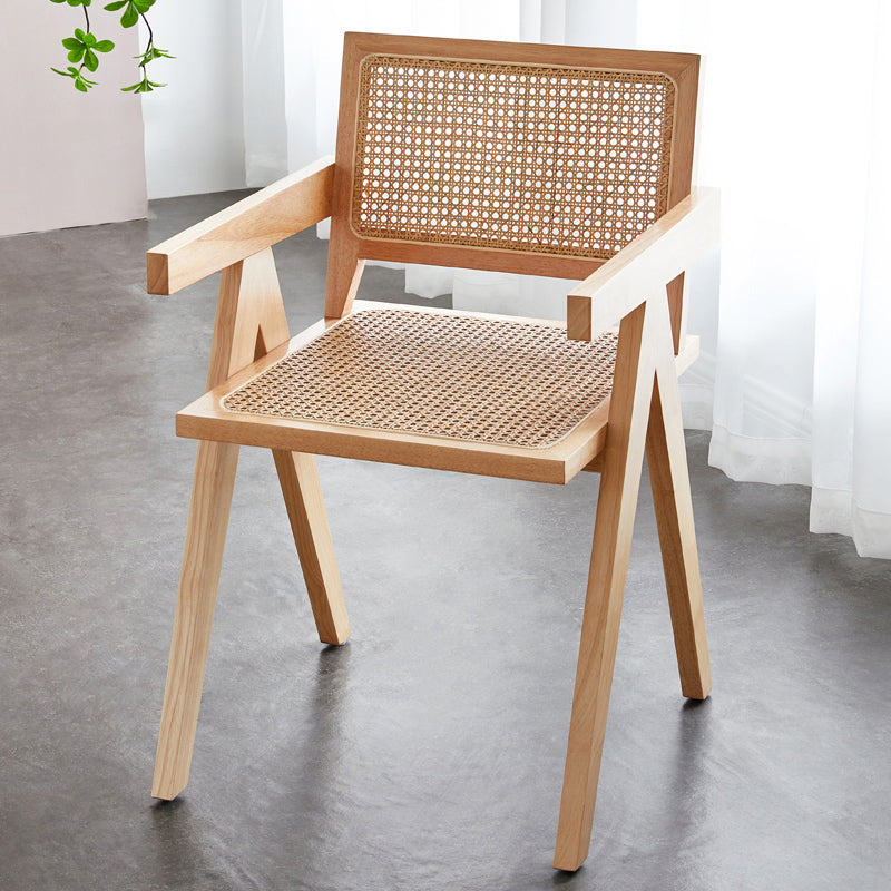 Modern Dining Room Side Chairs Wooden Arm Open Back Chair for Kitchen