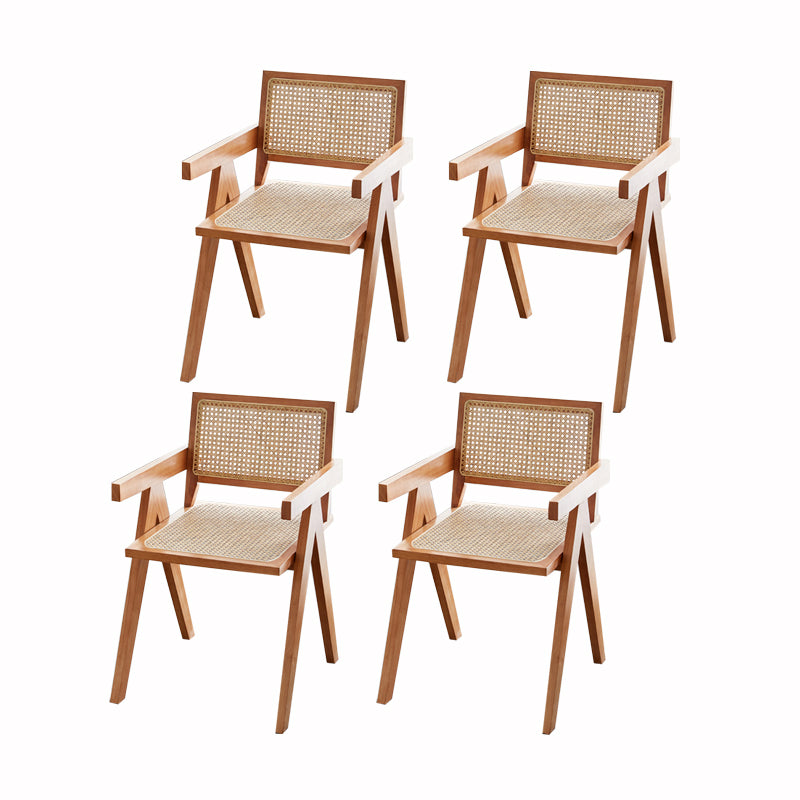 Modern Dining Room Side Chairs Wooden Arm Open Back Chair for Kitchen