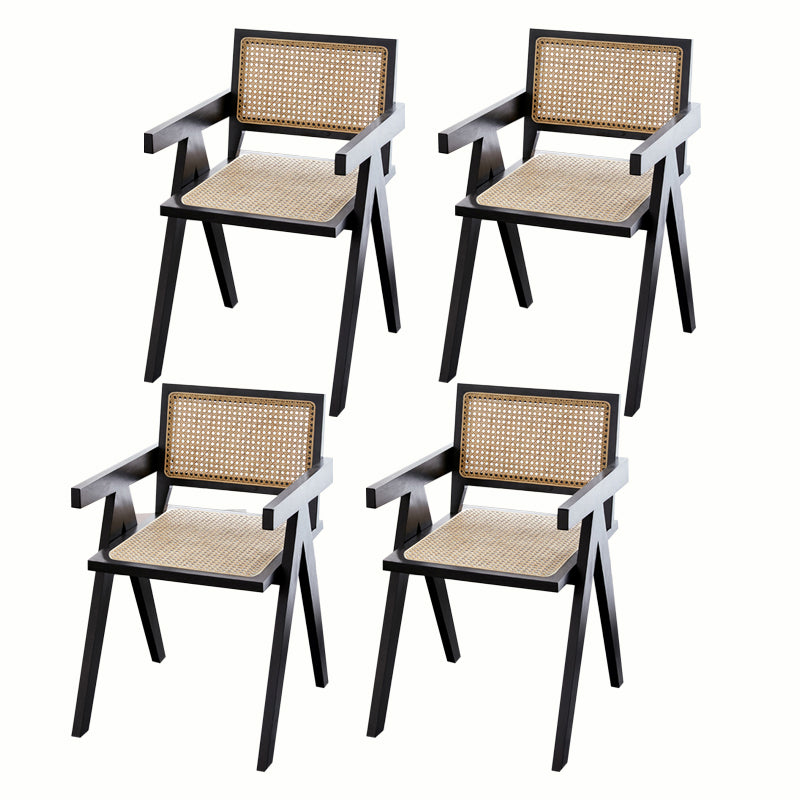 Modern Dining Room Side Chairs Wooden Arm Open Back Chair for Kitchen