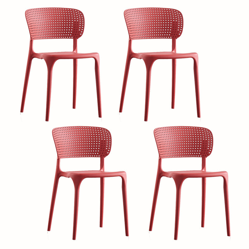 Contemporary Plastic Armless Chair Kitchen Room Open Back Chair