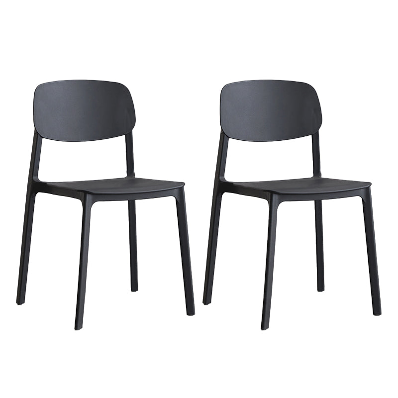 Contemporary Plastic Armless Chair Kitchen Room Open Back Chair