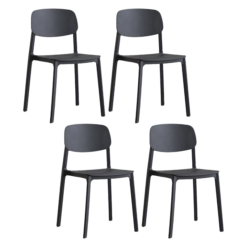 Contemporary Plastic Armless Chair Kitchen Room Open Back Chair