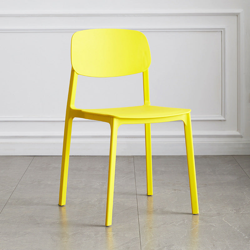 Contemporary Plastic Armless Chair Kitchen Room Open Back Chair