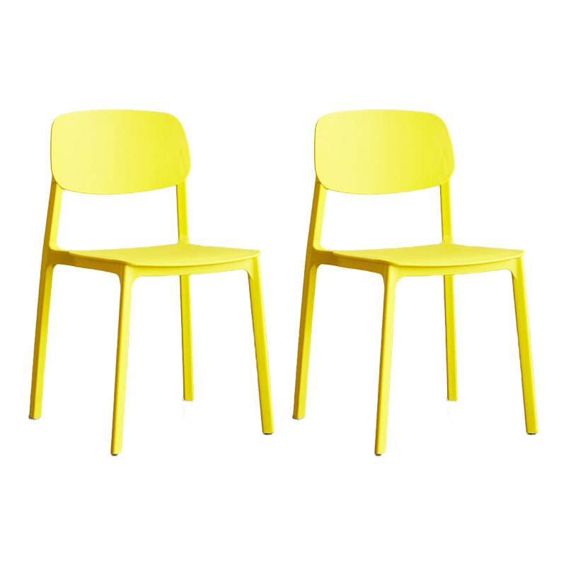 Contemporary Plastic Armless Chair Kitchen Room Open Back Chair