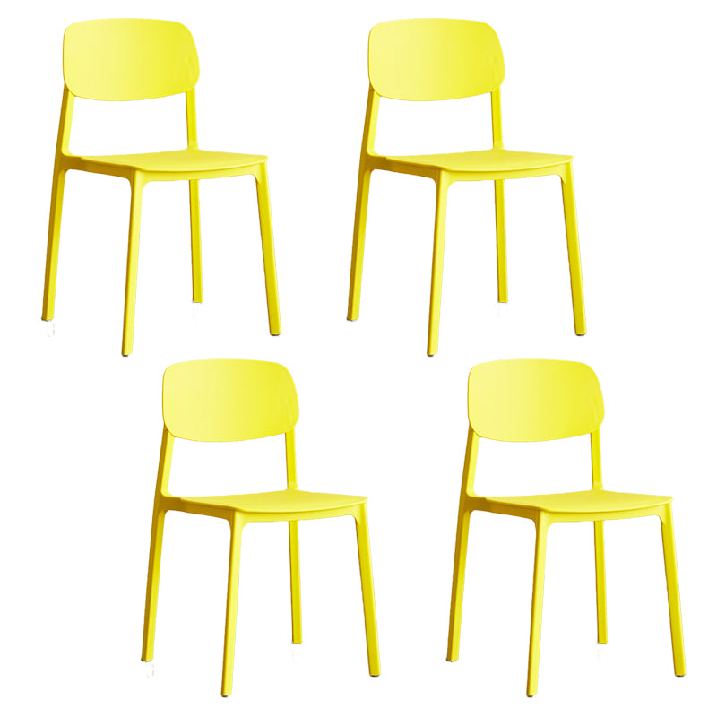 Contemporary Plastic Armless Chair Kitchen Room Open Back Chair