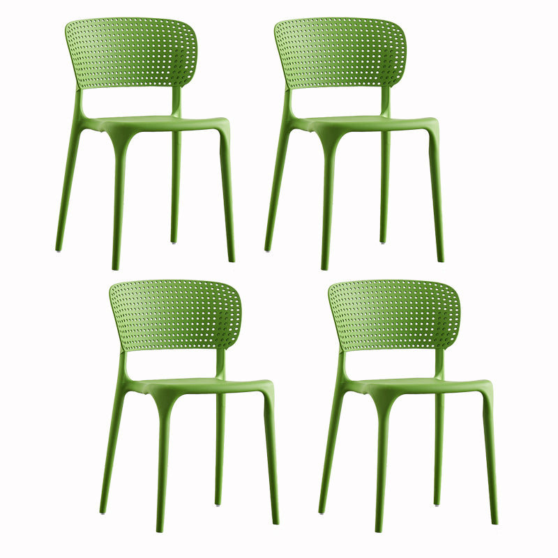 Contemporary Plastic Armless Chair Kitchen Room Open Back Chair