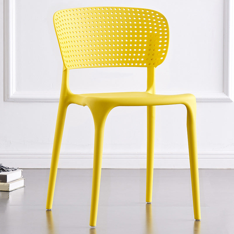 Contemporary Plastic Armless Chair Kitchen Room Open Back Chair