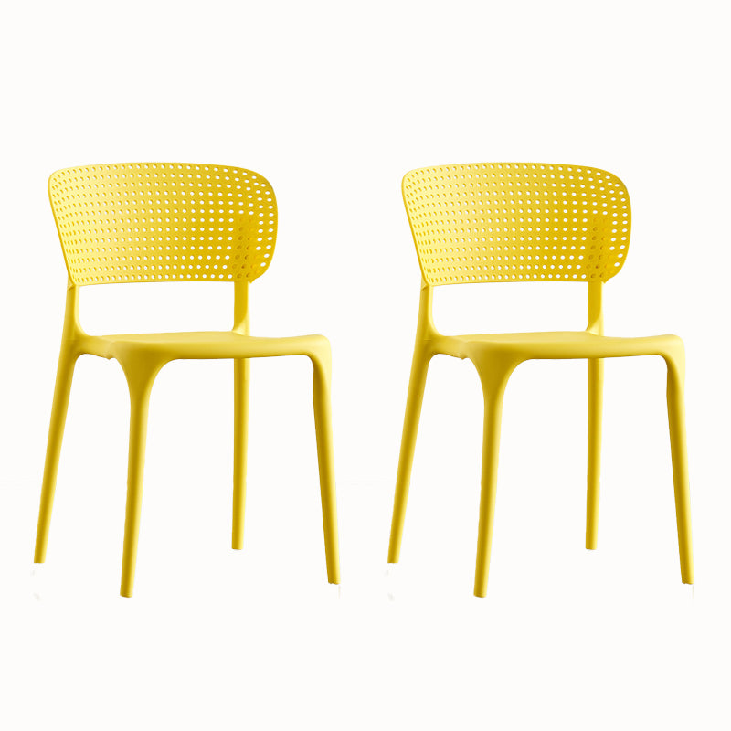 Contemporary Plastic Armless Chair Kitchen Room Open Back Chair