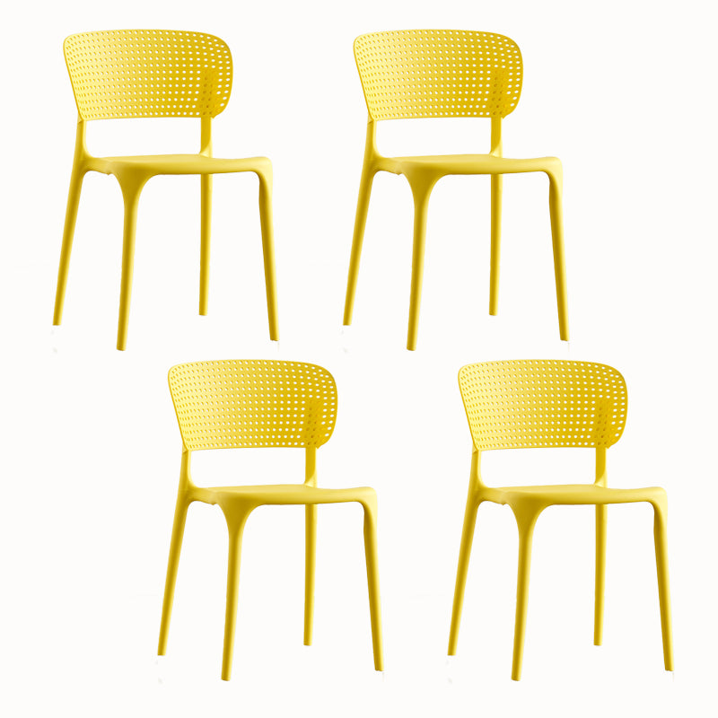 Contemporary Plastic Armless Chair Kitchen Room Open Back Chair