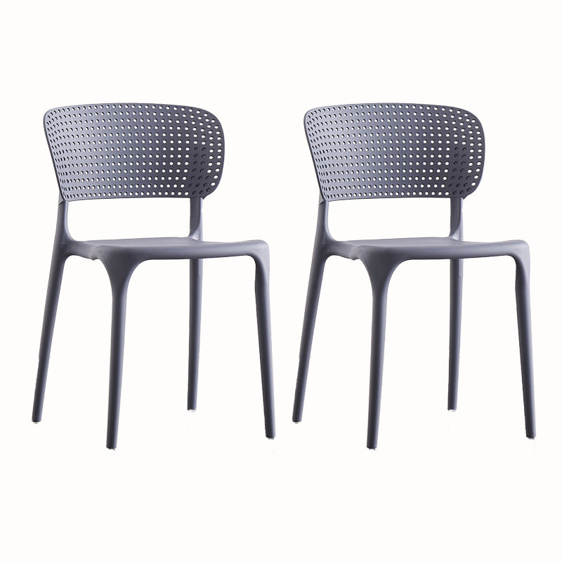 Contemporary Plastic Armless Chair Kitchen Room Open Back Chair