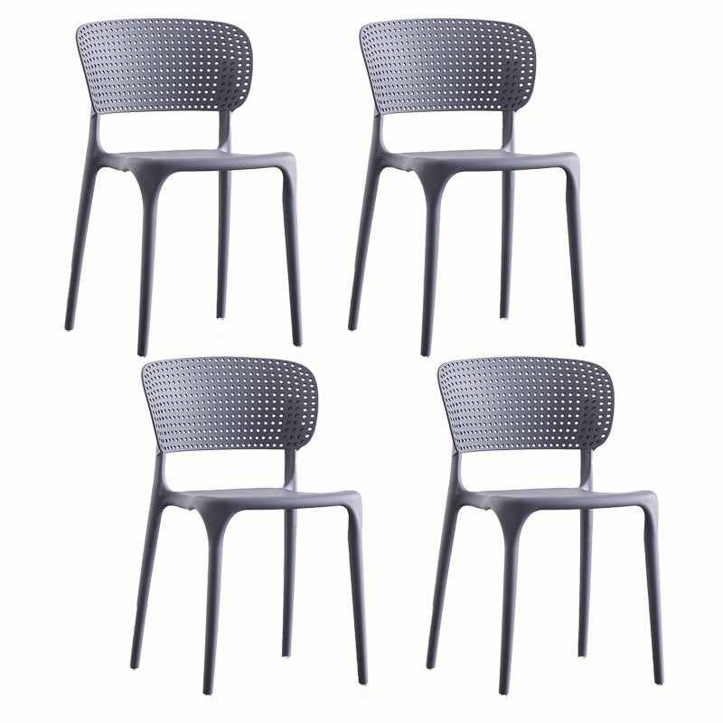 Contemporary Plastic Armless Chair Kitchen Room Open Back Chair