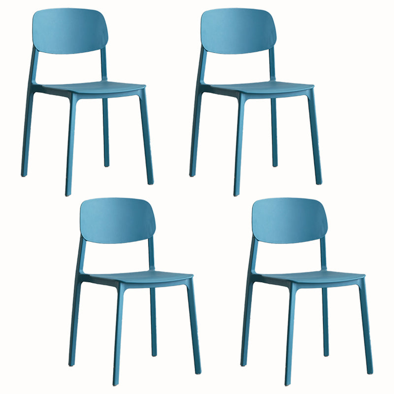 Contemporary Plastic Armless Chair Kitchen Room Open Back Chair