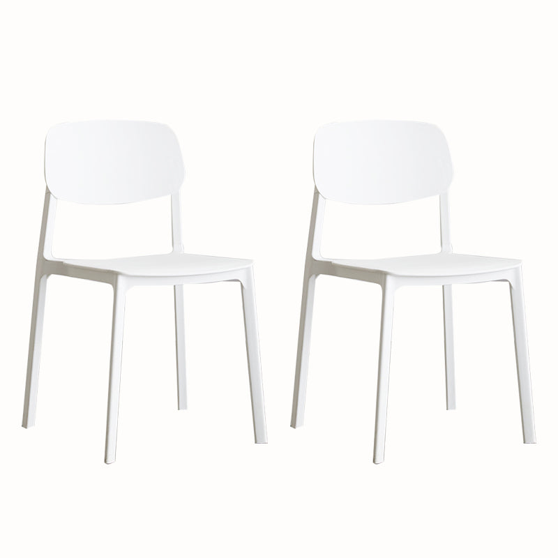 Contemporary Plastic Armless Chair Kitchen Room Open Back Chair