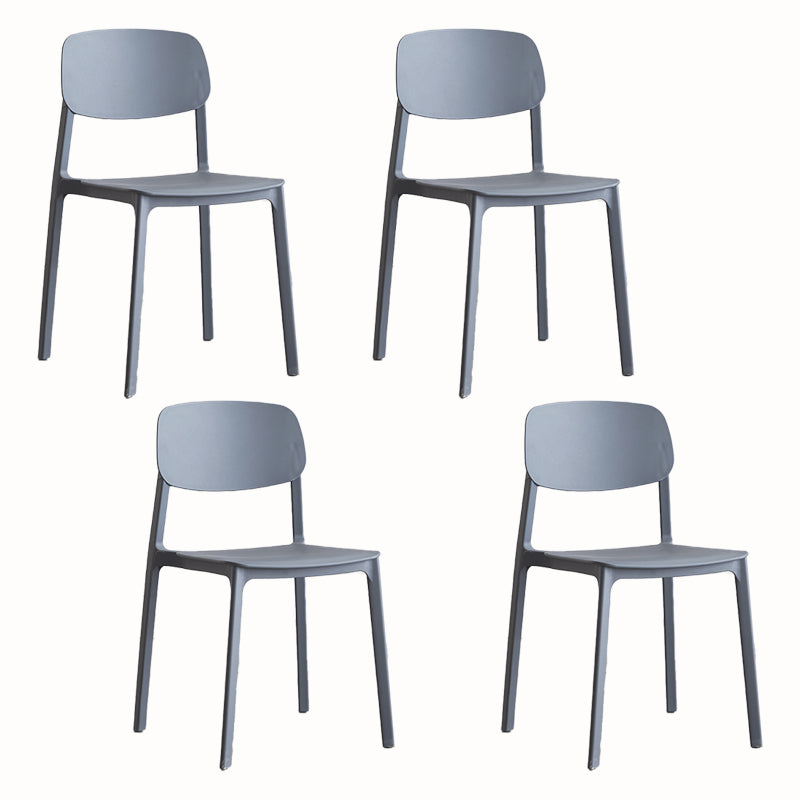 Contemporary Plastic Armless Chair Kitchen Room Open Back Chair