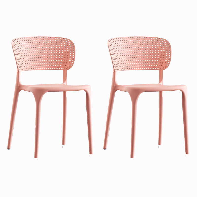 Contemporary Plastic Armless Chair Kitchen Room Open Back Chair