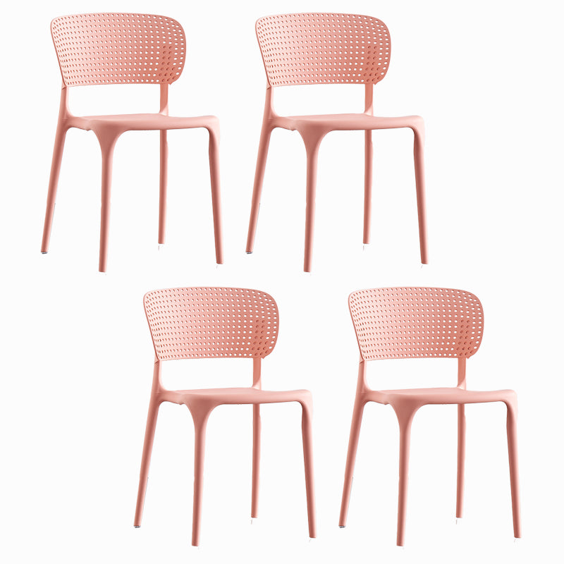 Contemporary Plastic Armless Chair Kitchen Room Open Back Chair