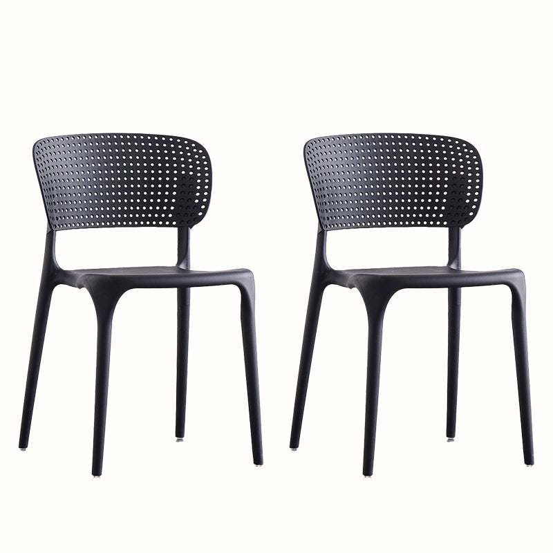 Contemporary Plastic Armless Chair Kitchen Room Open Back Chair