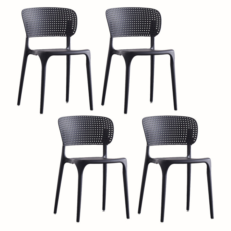 Contemporary Plastic Armless Chair Kitchen Room Open Back Chair