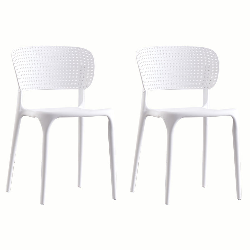 Contemporary Plastic Armless Chair Kitchen Room Open Back Chair