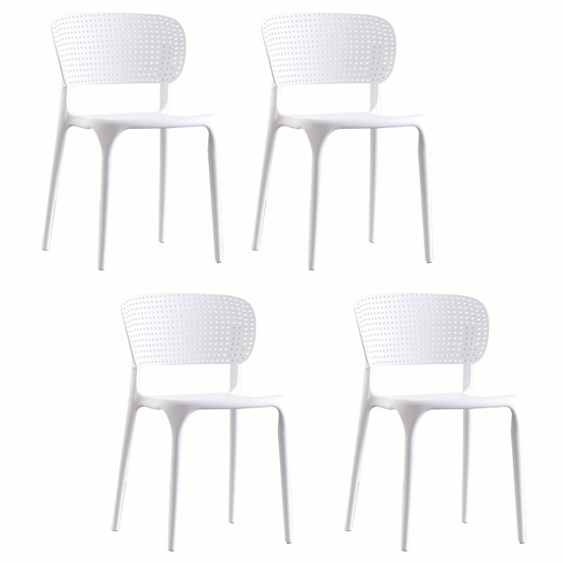 Contemporary Plastic Armless Chair Kitchen Room Open Back Chair