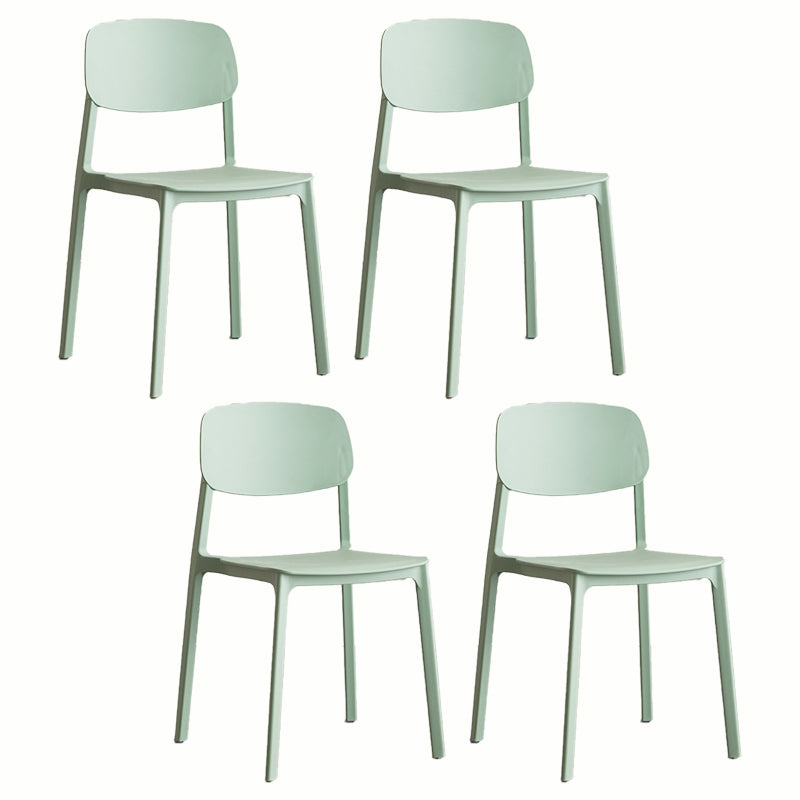 Contemporary Plastic Armless Chair Kitchen Room Open Back Chair