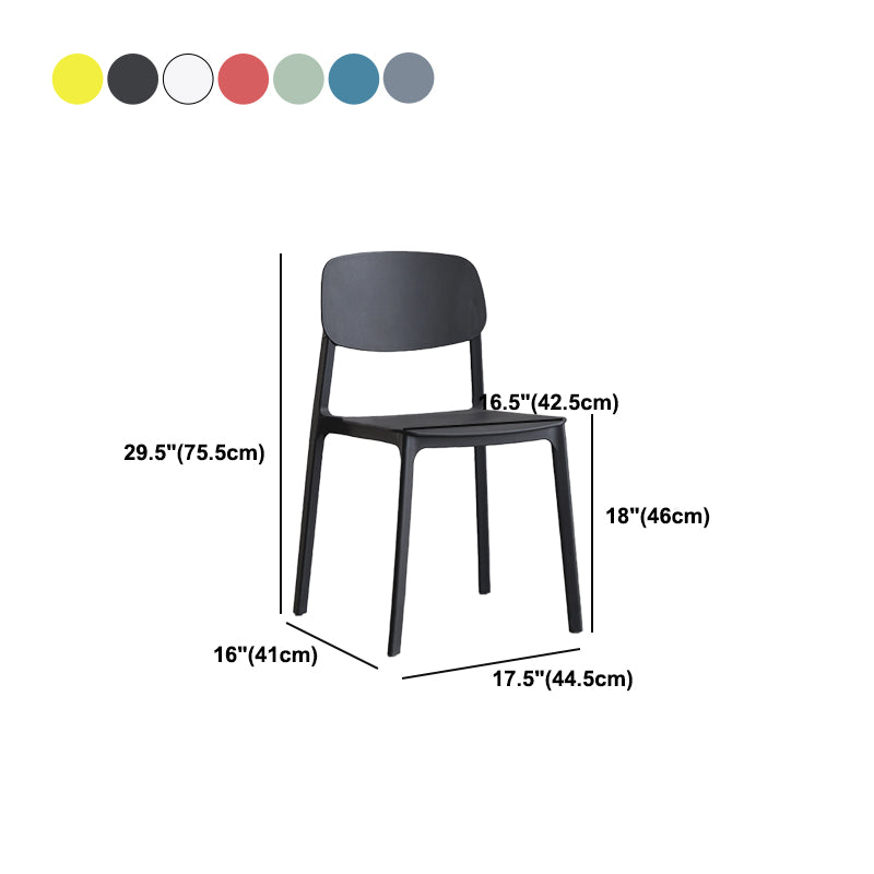 Contemporary Plastic Armless Chair Kitchen Room Open Back Chair