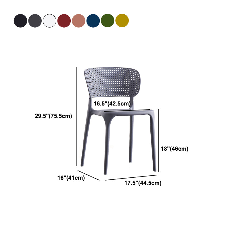 Contemporary Plastic Armless Chair Kitchen Room Open Back Chair