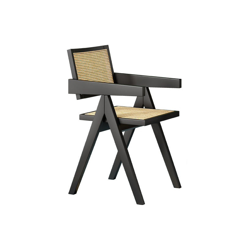 Modern Style Dining Chair Solid Wood Open Back Arm Chair for Home