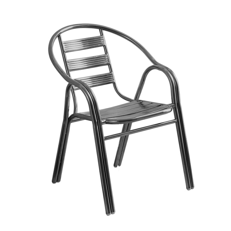 Iindustrial Style Dining Chair Metal Open Back Arm Chair for Home