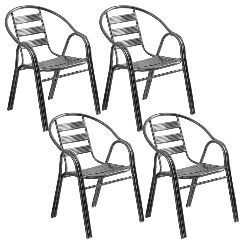 Iindustrial Style Dining Chair Metal Open Back Arm Chair for Home