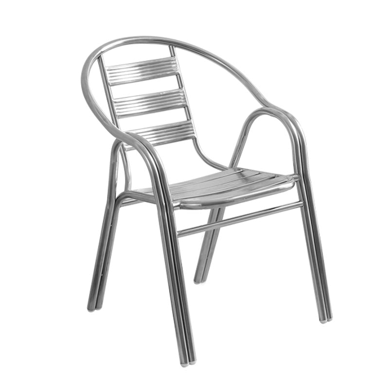 Iindustrial Style Dining Chair Metal Open Back Arm Chair for Home