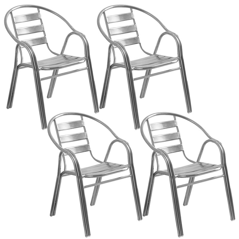 Iindustrial Style Dining Chair Metal Open Back Arm Chair for Home