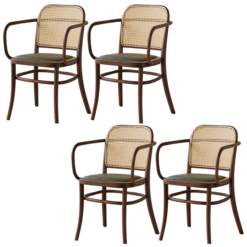 Traditional Style Dining Chair Solid Wood Cane Back Dining Room Chair