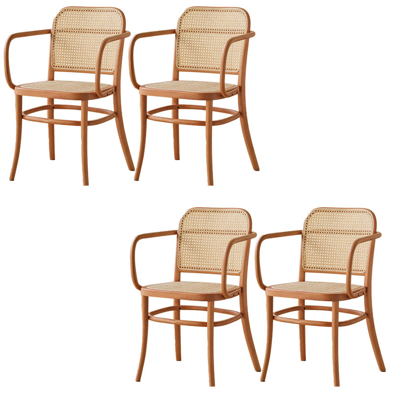 Traditional Style Dining Chair Solid Wood Cane Back Dining Room Chair