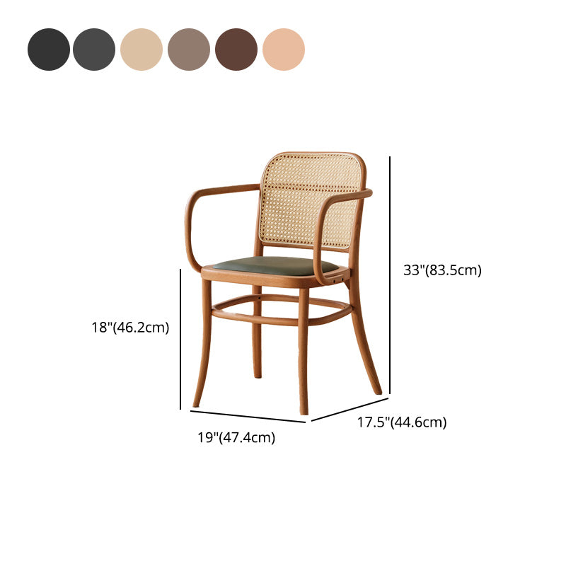 Traditional Style Dining Chair Solid Wood Cane Back Dining Room Chair