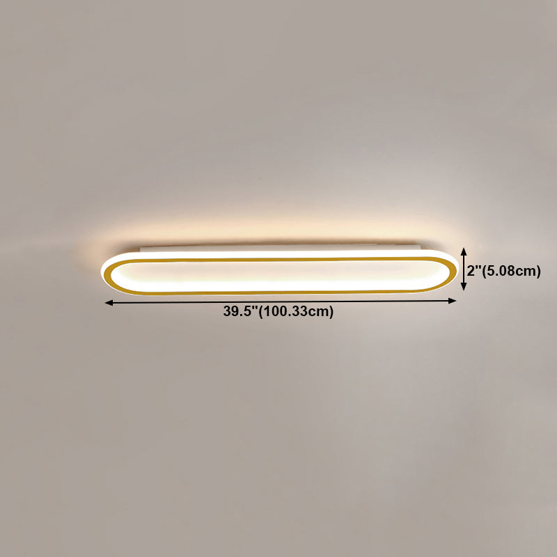 Oval Shape Metal Flush Ceiling Light Modern Style 1 Light Flush Ceiling Light Fixtures