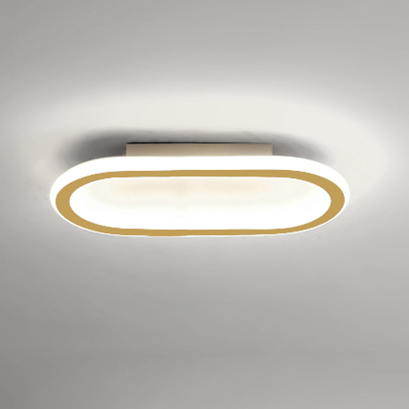 Oval Shape Metal Flush Ceiling Light Modern Style 1 Light Flush Ceiling Light Fixtures