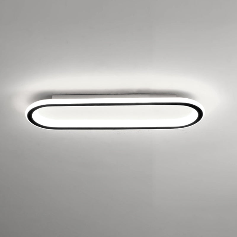 Oval Shape Metal Flush Ceiling Light Modern Style 1 Light Flush Ceiling Light Fixtures